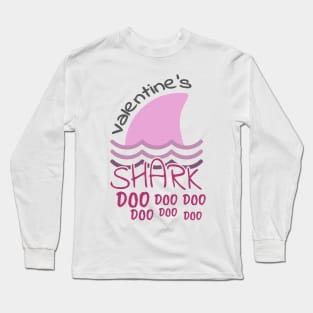 Valentine's Shark, Valentine, Shark Do Do, Kid's Valentine Long Sleeve T-Shirt